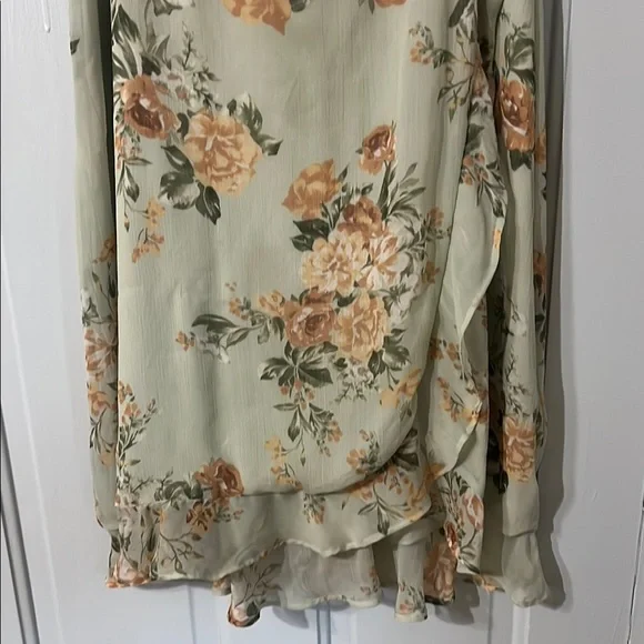 Christopher & Banks Green Floral Midi Skirt - Picture 4 of 4